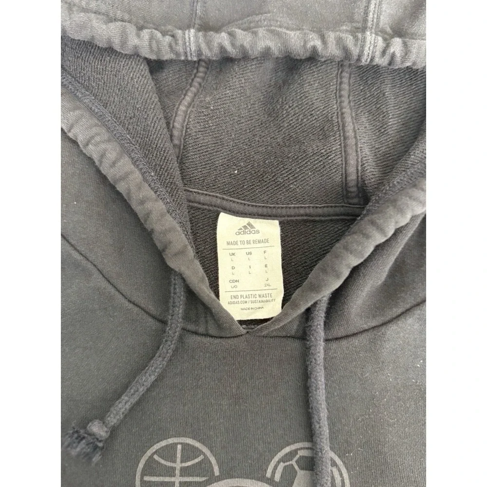 Adidas X Disney Sport Hoodie Mens Large‎ Black Sweatshirt Made To Be Remade